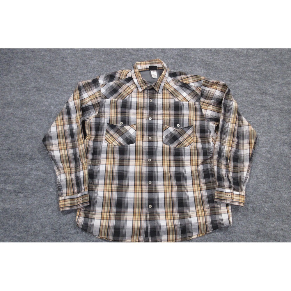 Patagonia Shirt Mens Large Gray Brown‎ Plaid Organic Cotton Western Button Up